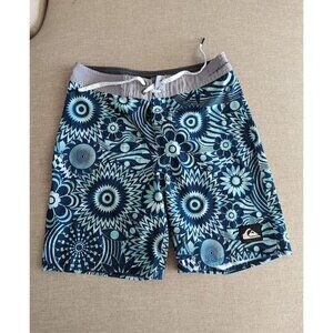 Quicksilver Highline Turquoise Swim Trunk Boardshort Size 26